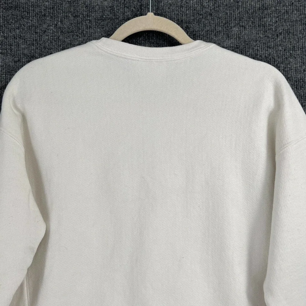 Champion Reverse Weave Sweatshirt Adult Large White Spellout Crewneck Pullover